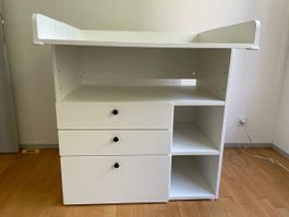 Wickeltisch, IKEA SMASTAD, weiss, 3 Schubladen