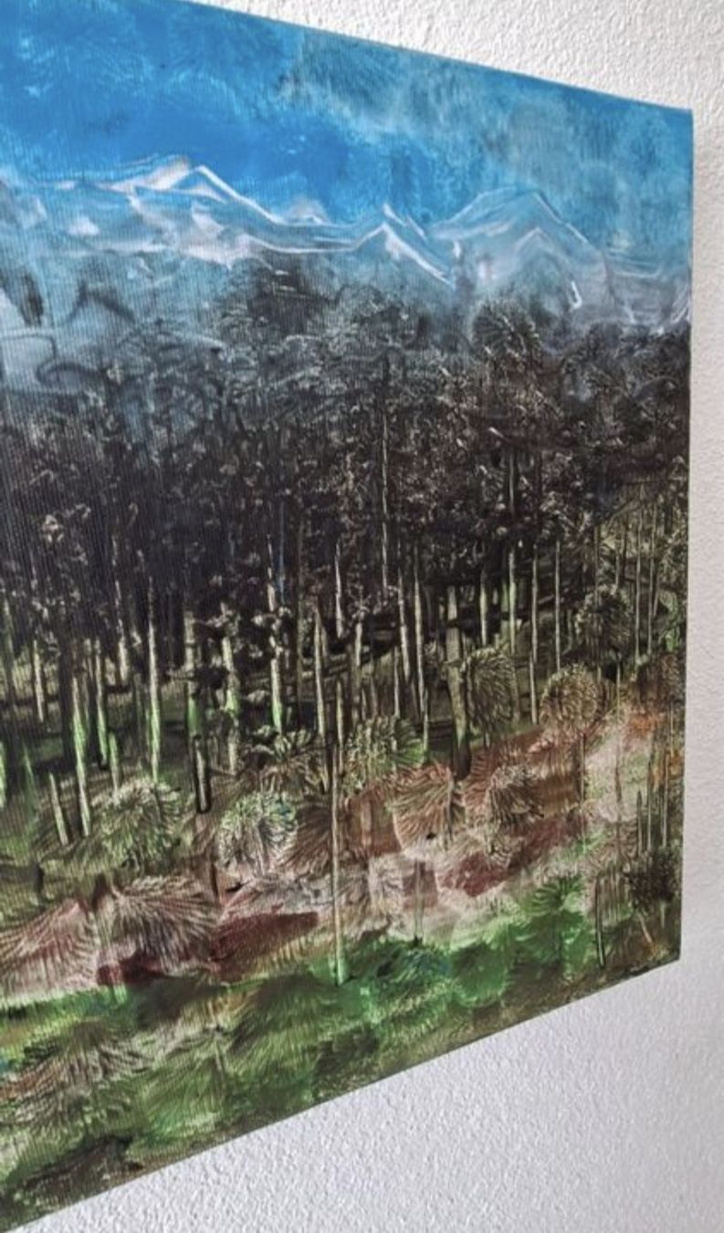 Dipinti: Gemälde "  Tannenwald " handmade 46×33 – Nuovo (secondo la descrizione) da Riehen venduto da Steinbock1970 2