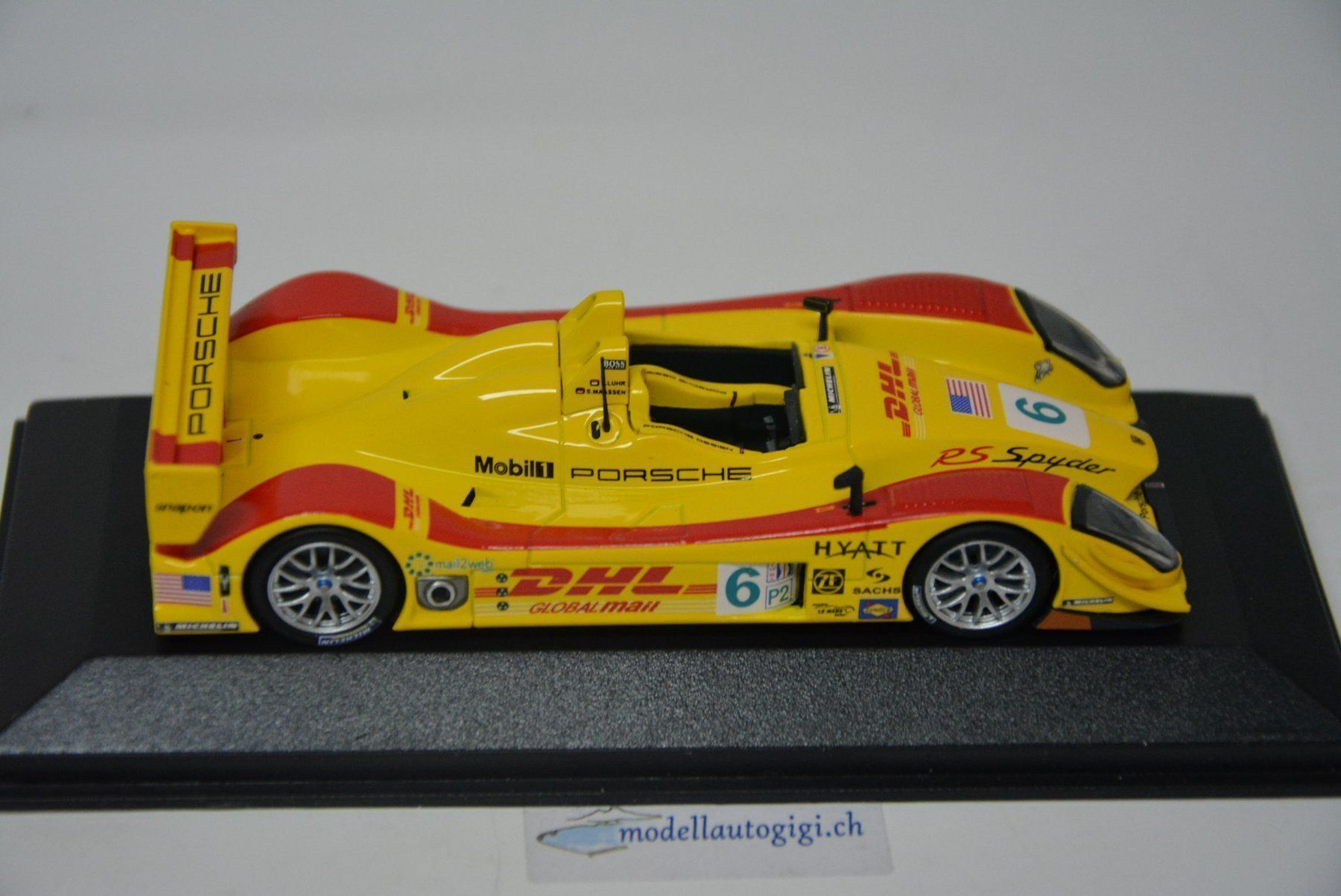 Porsche Modellini d'auto: Porsche RS Spyder #6 2008 "DHL" , 1:43 – Nuovo e nell'imballaggio originale da Goldach venduto da Feivel9 6