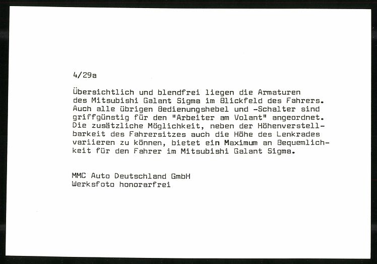Fotografie &  Plakate: Fotografie Auto Mitsubishi Galant Sigma, – Gebraucht aus Berlin von bartko-reher 1