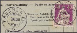 Vollstempel: TÜRNEN BL, 9.DEZ.1926, mit Nr.112, sauber.