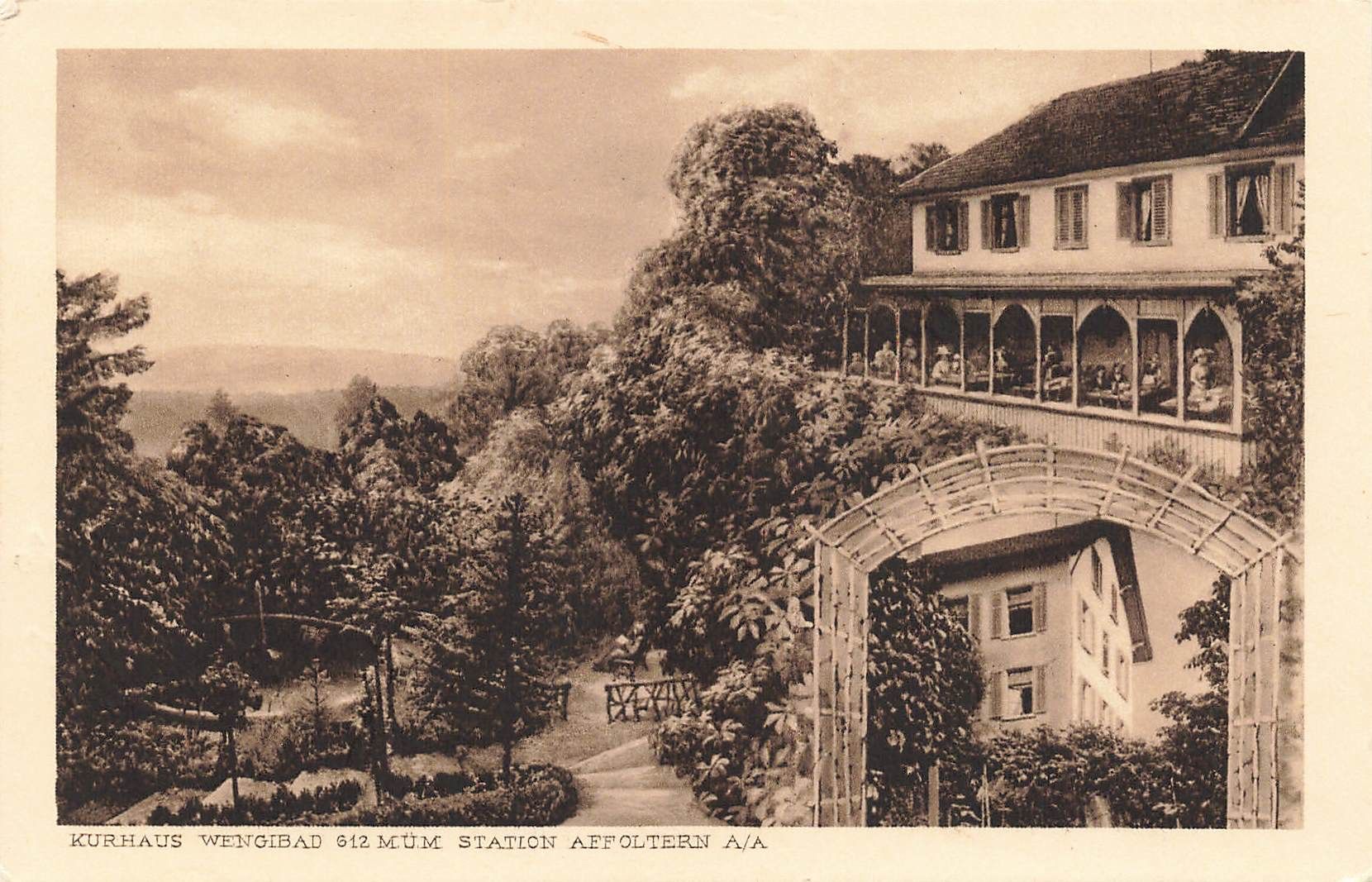 Cartoline postali: Kurhaus wengibad station affoltern – Usato da Biasca venduto da Blenio71