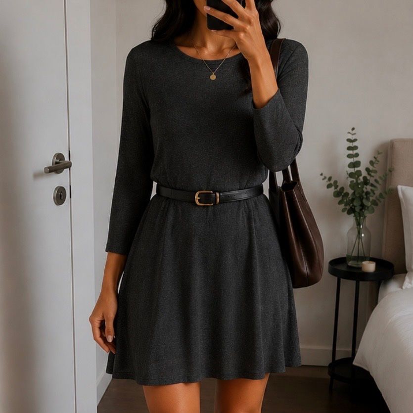 Vestiti: Graues Strickkleid mit 3/4 Ärmeln - – Nuovo (secondo la descrizione) da Güttingen venduto da Riyooda