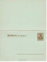 Postkarte mit Antwort - deutsches Reich