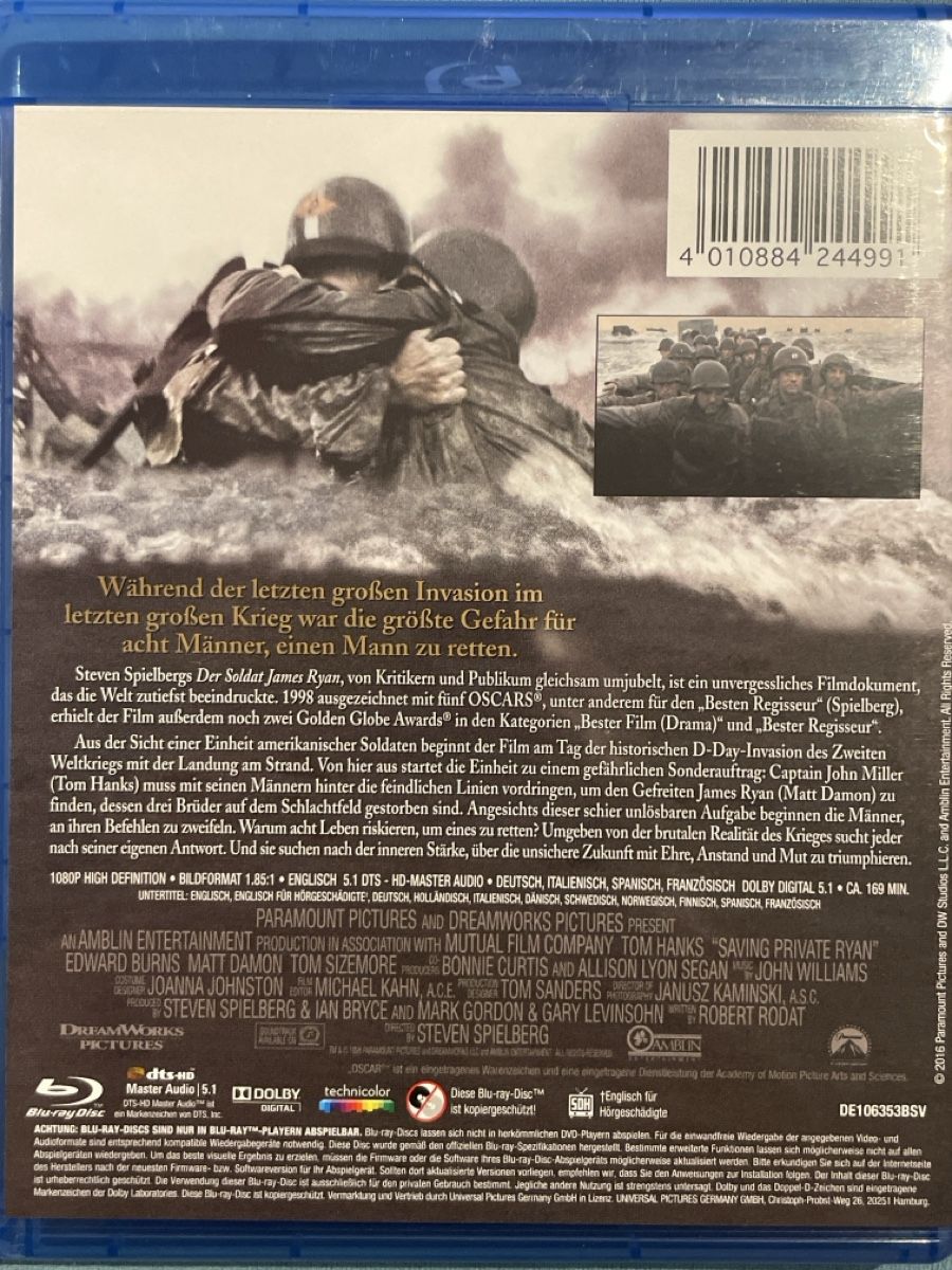 Tutti i DVDs: Der Soldat James Ryan (1998) – Nuovo (secondo la descrizione) da Waldenburg venduto da Gonzo8 1