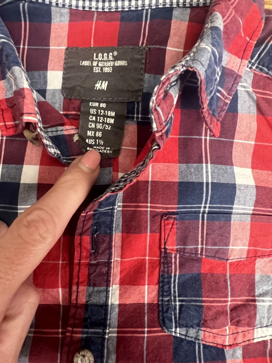 H&M Hemden, T-Shirts & Polos: Hemd kariert rot blau Gr 86 – Gebraucht aus Stans von Jaeseli 1