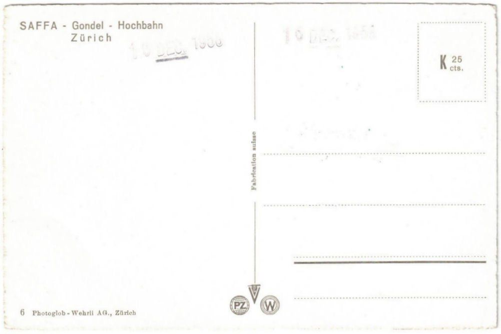 Cartoline postali: Zürich - Gondelbahn SAFFA – Usato da Binningen venduto da Mountainrider 1