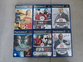 6x PS 2 Fussball Games / FIFA, PES, Manager / Playstation 2