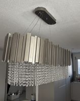 Hängeleuchte Metall  mit Kristallbehang oval Form