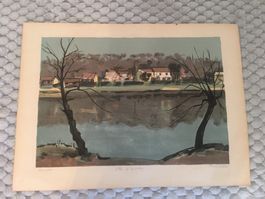 Faszinierte Landschaft Litho Ville D Auray Roger Forissier