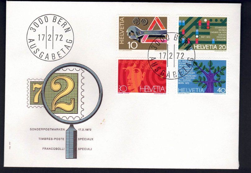 Tutti i francobolli: Sammlung CH Ersttagsbriefe 1972 – Nuovo (secondo la descrizione) da Pfäffikon ZH venduto da Romulus