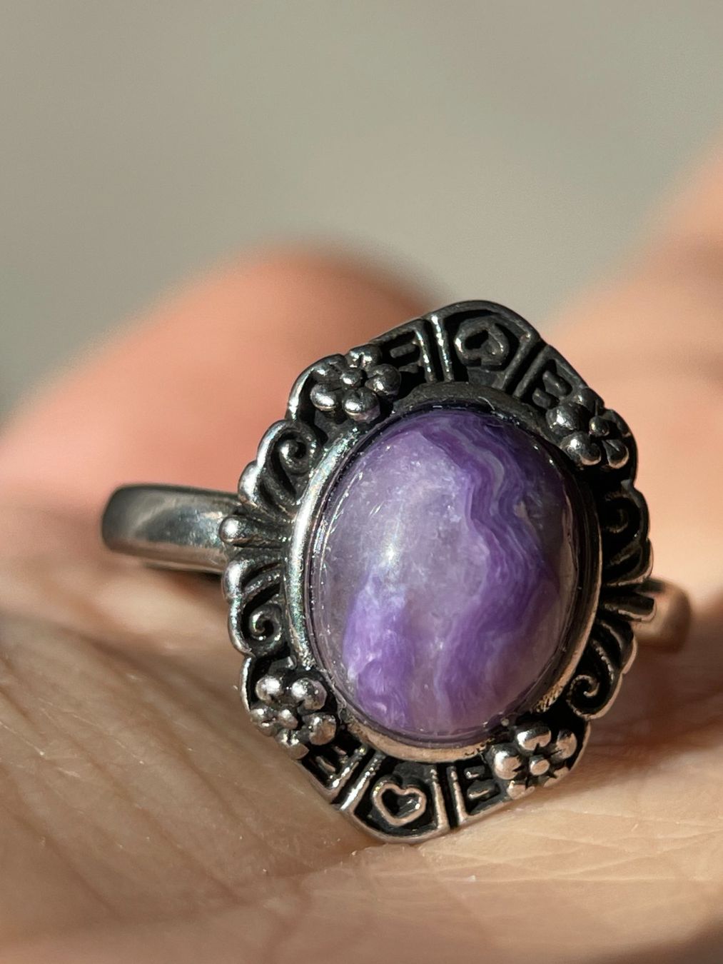 Ringe: Vintage-Ring mit Charoit Verstellbar – Neu und originalverpackt aus Schiers von sisikristall 3
