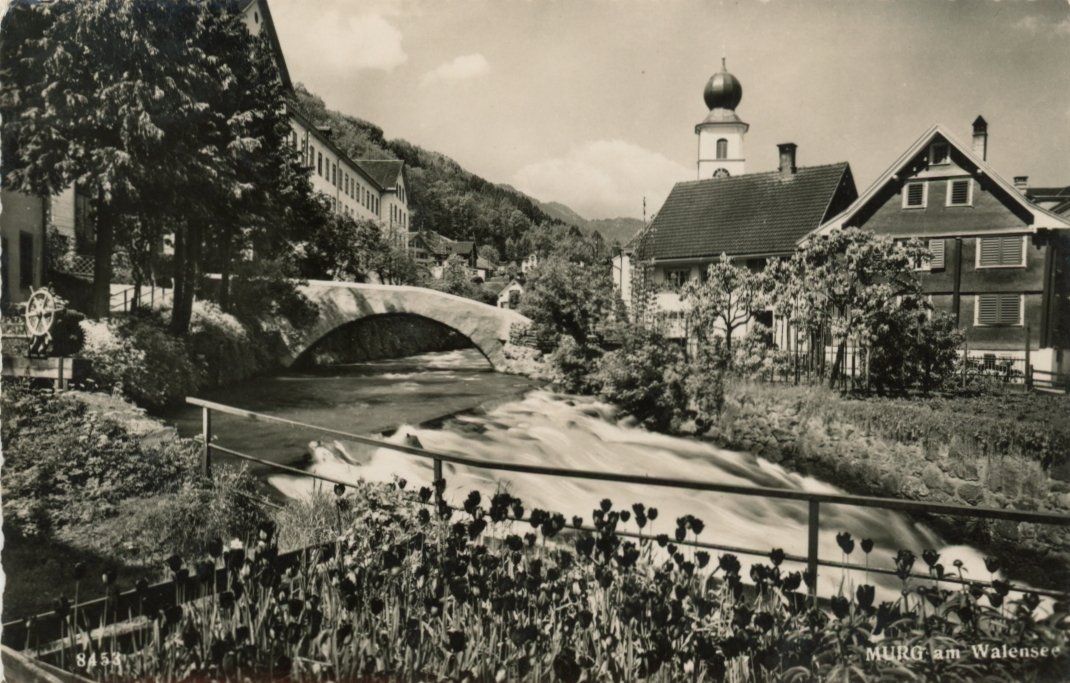 Cartoline postali: Murg  SG  am Walensee         um 1952 – Usato da Brig venduto da Valcards54