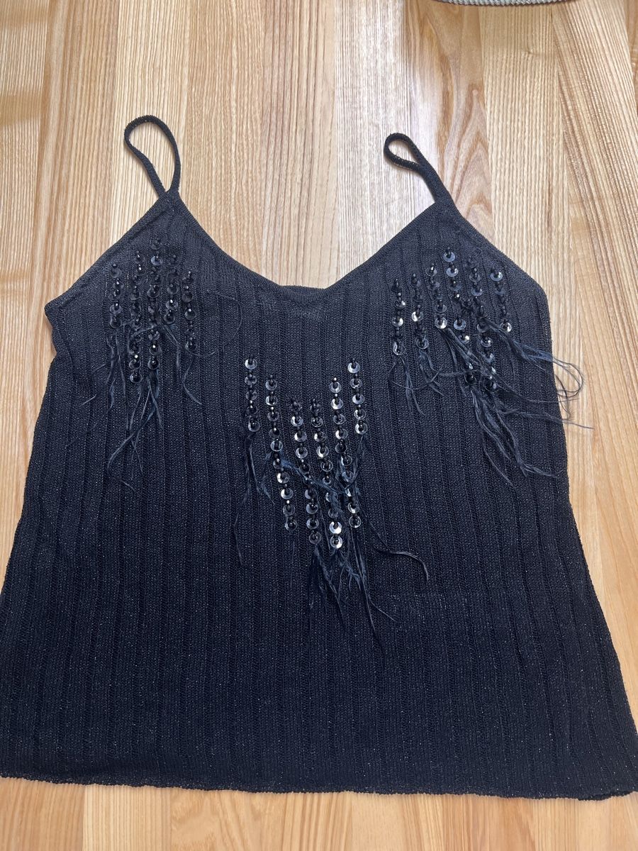 Zara Top: Zara Black Sequin Cami Top - Size S! – Usato da Erlenbach ZH venduto da Ma.Pi 2