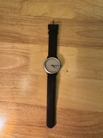 Herren Uhr Lederarmband Edelstahlgehäuse Quarz wasserdicht