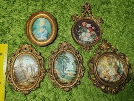 Dekorative Bilderrahmen Set 5er italienische G oldoptik