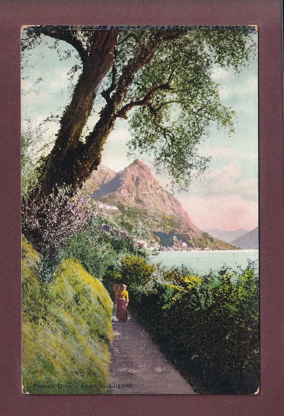 Cartoline postali: Presso ORIA - Lago di Lugano - 1907 – Usato da Pully venduto da nicecards-shop