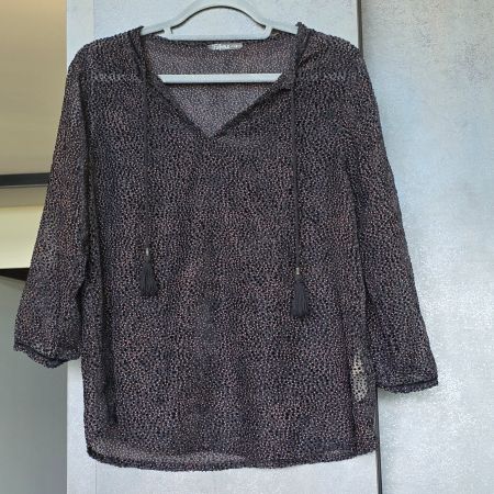 🐸 NILE VISKOSE BLUSE S MIT SAMTPUNKTEN NEUWERTIG