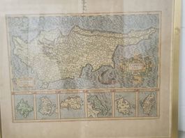 antique zypern landkarte