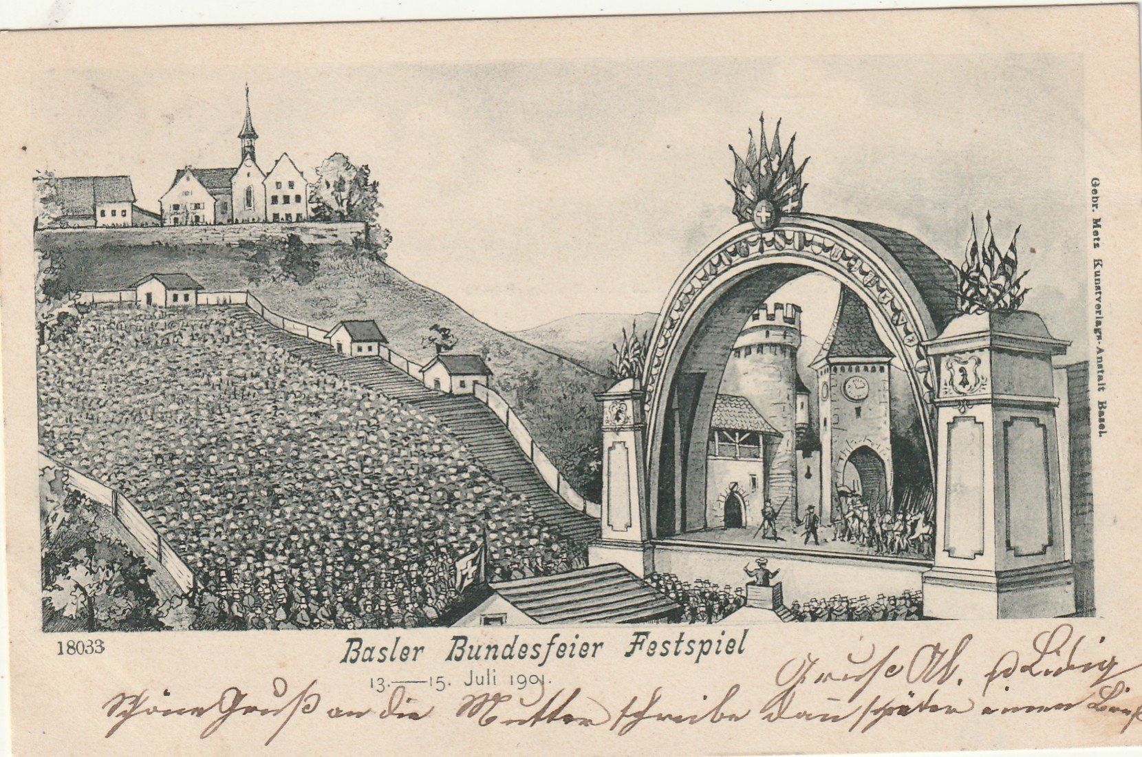 Cartoline postali: Basel Bundesfeier Festspiel 1901 – Usato da Rorschacherberg venduto da fratovi2