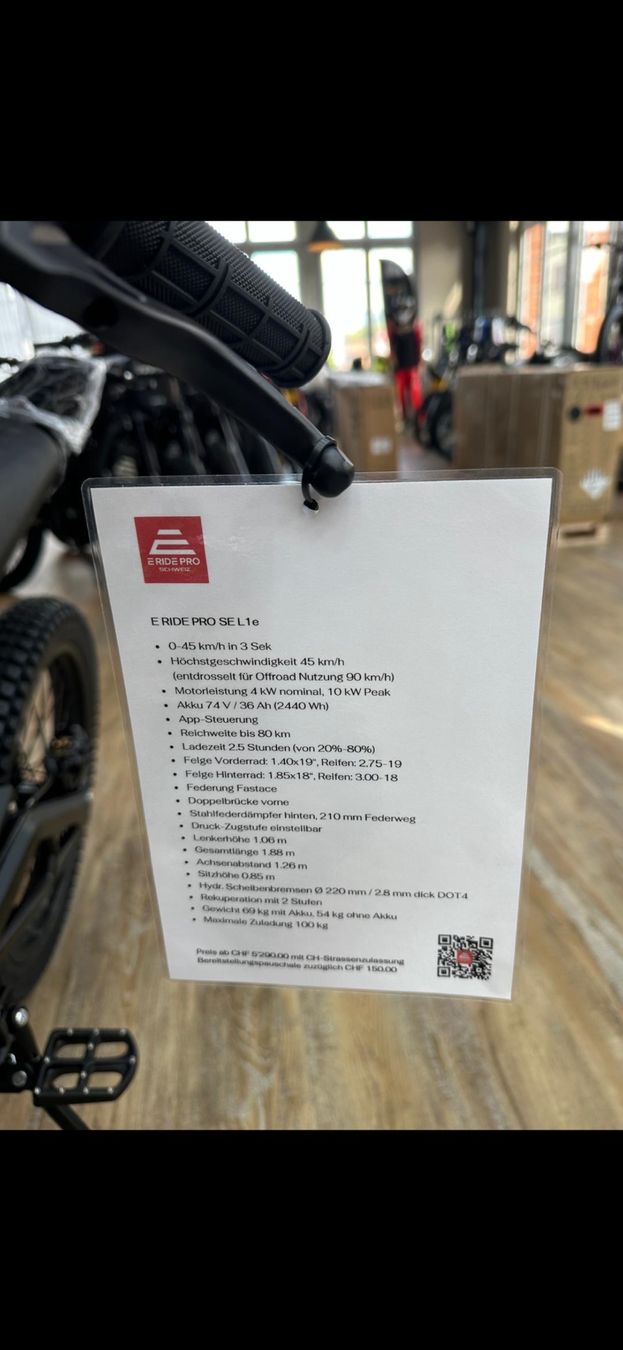 E Ride Pro Strada: E ride pro se L1e – Nuovo (secondo la descrizione) da Glarus venduto da con_9msn 5