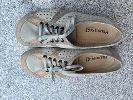 Damenschuhe HELVESKO Grösse 39 Leder grau/gold