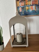 Laterne grau inkl. LED-Kerze, DEPOT, Höhe 38cm