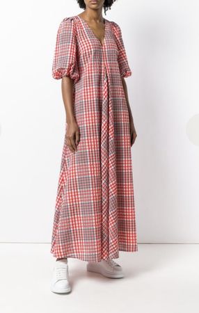 Kleid GANNI Grösse 34 Rot Weiss Schwarz Neu