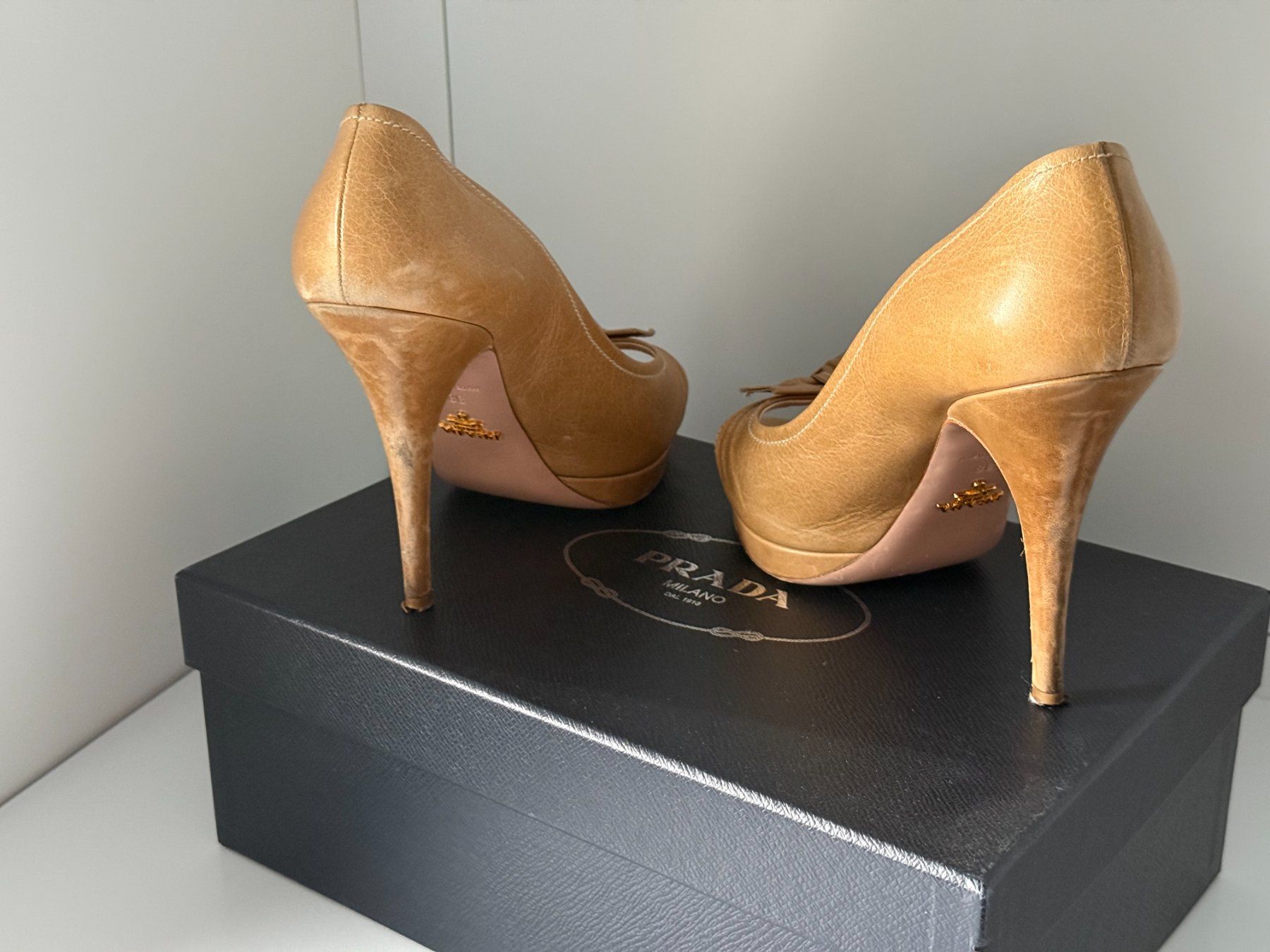 Prada Scarpe da donna: Prada Peeptoe Leder High Heels Schuhe Gr. 38 – Usato da Horgen venduto da tsp_qr5b 1