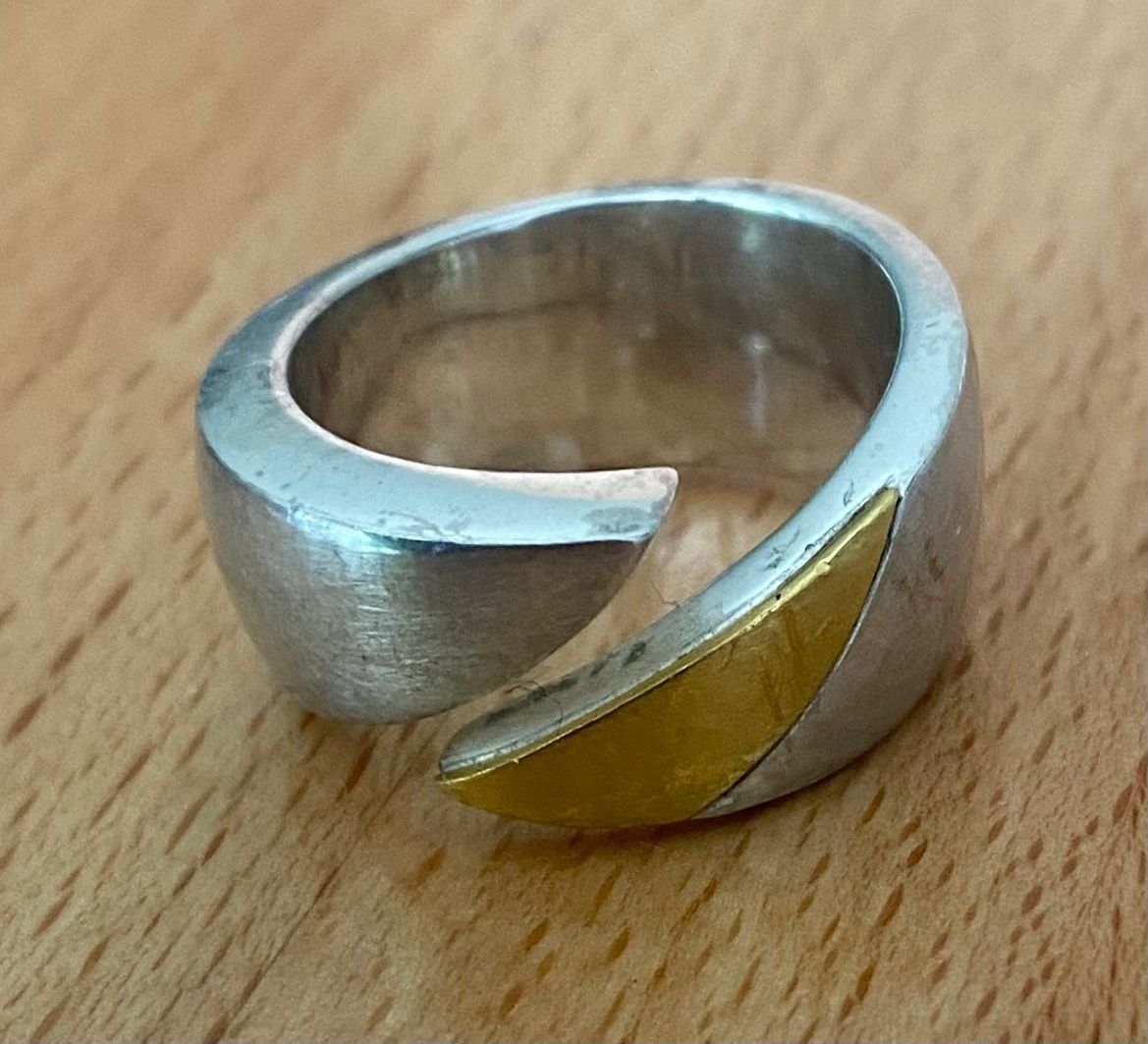 Anelli: Schmuck - Fingerring - Silber mit vergoldetem Teil – Usato da Winterthur venduto da Secondhand-Family 2