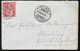 Schweiz Brief 1881 Bern BR. EXP. 10 Rp. Stempel