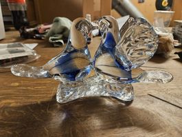 Dekorative Glasfiguren  Turtel tauben Liebesschwüre (i1)