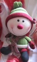 Schneemann Figur Dekoration Stoff Grösse ca. 30cm Kopf Sagex