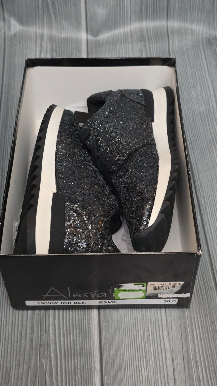 Scarpe da donna: Alesya Glitzer Sneaker - 36 - Black Sparkle – Nuovo (secondo la descrizione) da Thalwil venduto da VitaMini 5