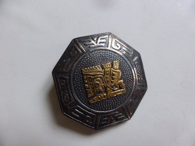 Anhänger: Brosche,Anhänger,Stempel PERU,Silber,925 IBK,Aztheken,Gold? – Gebraucht aus Lausen von liesfisch