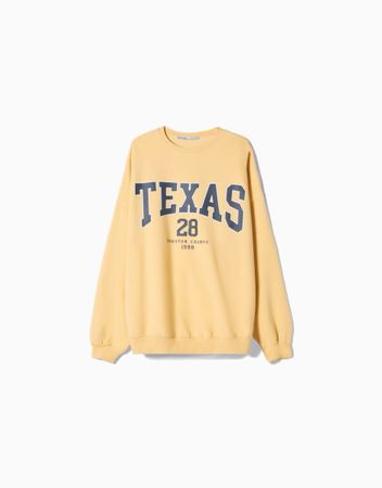 Pull oversize Bershka Texas jaune pâle, taille S, neuf !