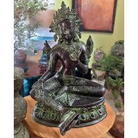 Grüne Tara Bodhisattva Bronze Figur Buddha Skulptur Tibet