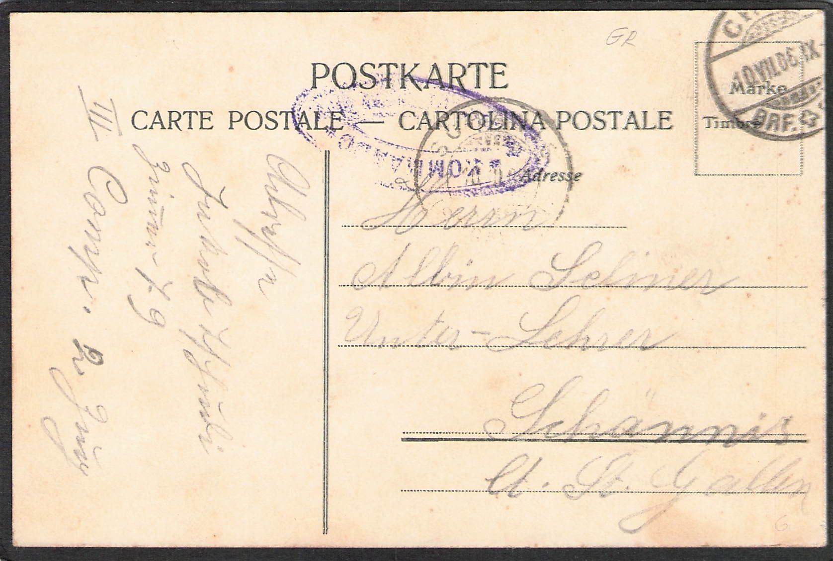 Ansichtskarten: -Chur Kaserne , 1906 – Gebraucht aus Reichenburg von Pipo-67 1