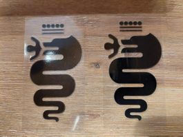 Set Alfa Romeo Signet / Schlange Aufkleber, schwarz