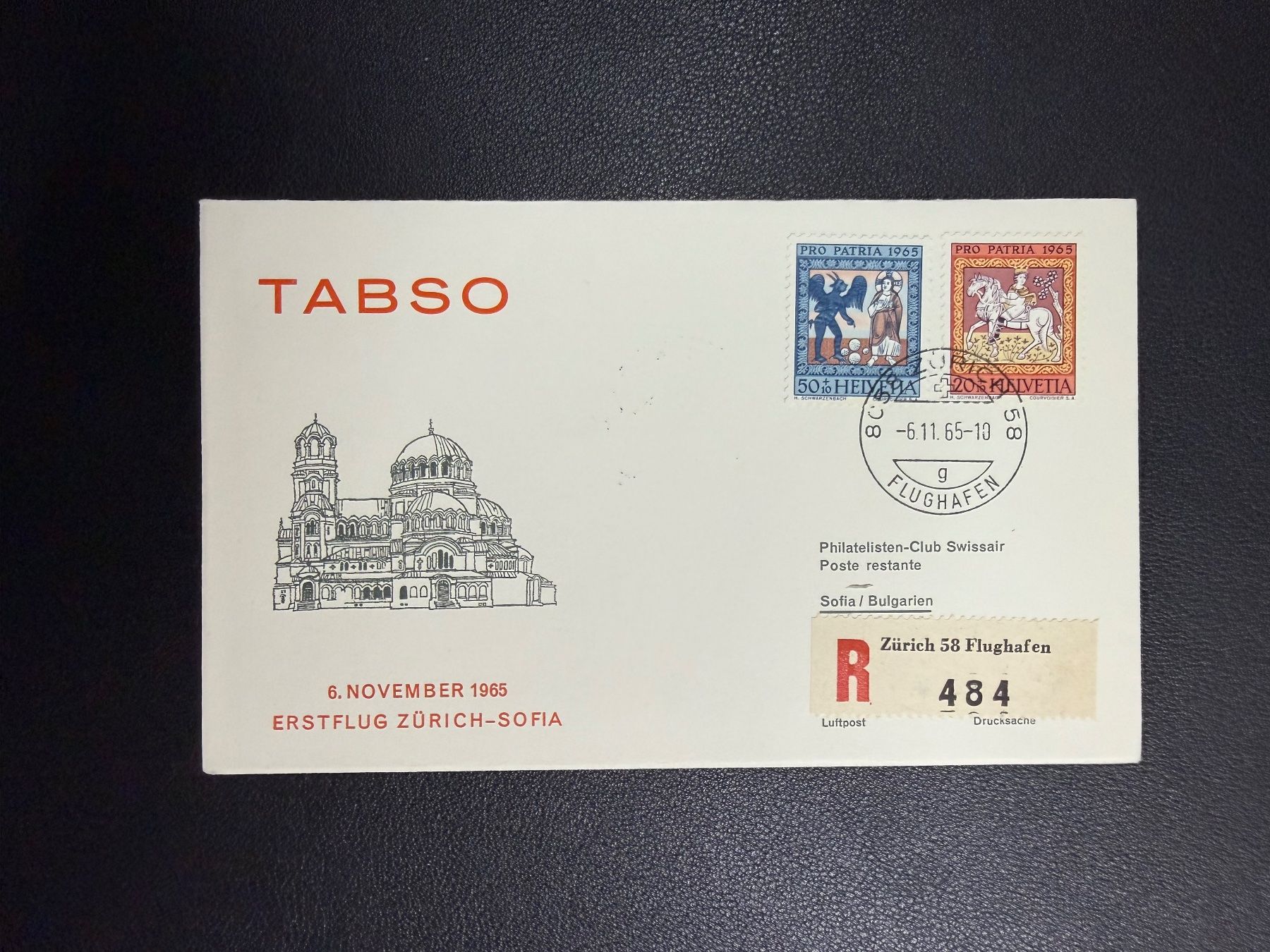 Alle Briefmarken: Tabso Erstflugbrief Zürich - Sofia 1965 – Gebraucht aus oberrüti von jeanmei