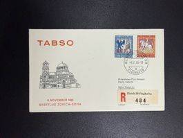 Tabso Erstflugbrief Zürich - Sofia 1965