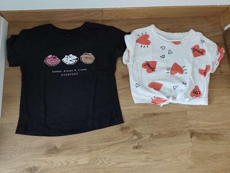 2 Mädchen t-Shirts Größe 128