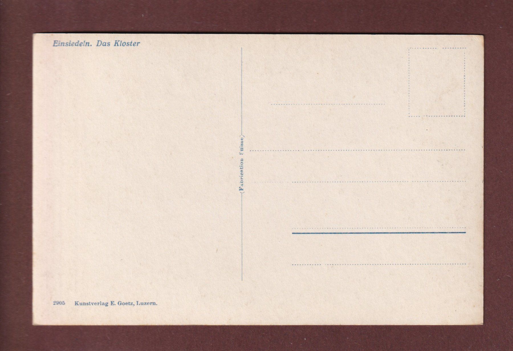 Cartoline postali: EINSIEDELN - Kloster - Leute – Usato da Pully venduto da nicecards 1