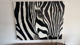 hochwertiges Zebra-Leinwandbild 152,5 × 122cm NP 690.-