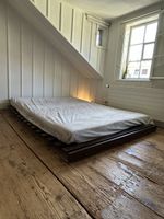 Wooden Futon Sofa & Mattress (1.60m) - Excellent Condition
