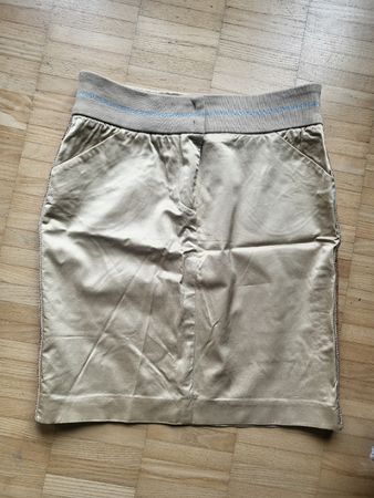 Moschino Jeans Minirock, Gr. 36, Beige mit Pailetten, Top!