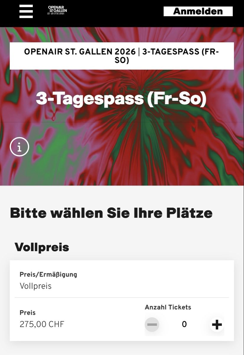 Tickets: Openair St.Gallen 3-Tagespass Fr-So – Neu und originalverpackt aus Rorschach von killokane 1