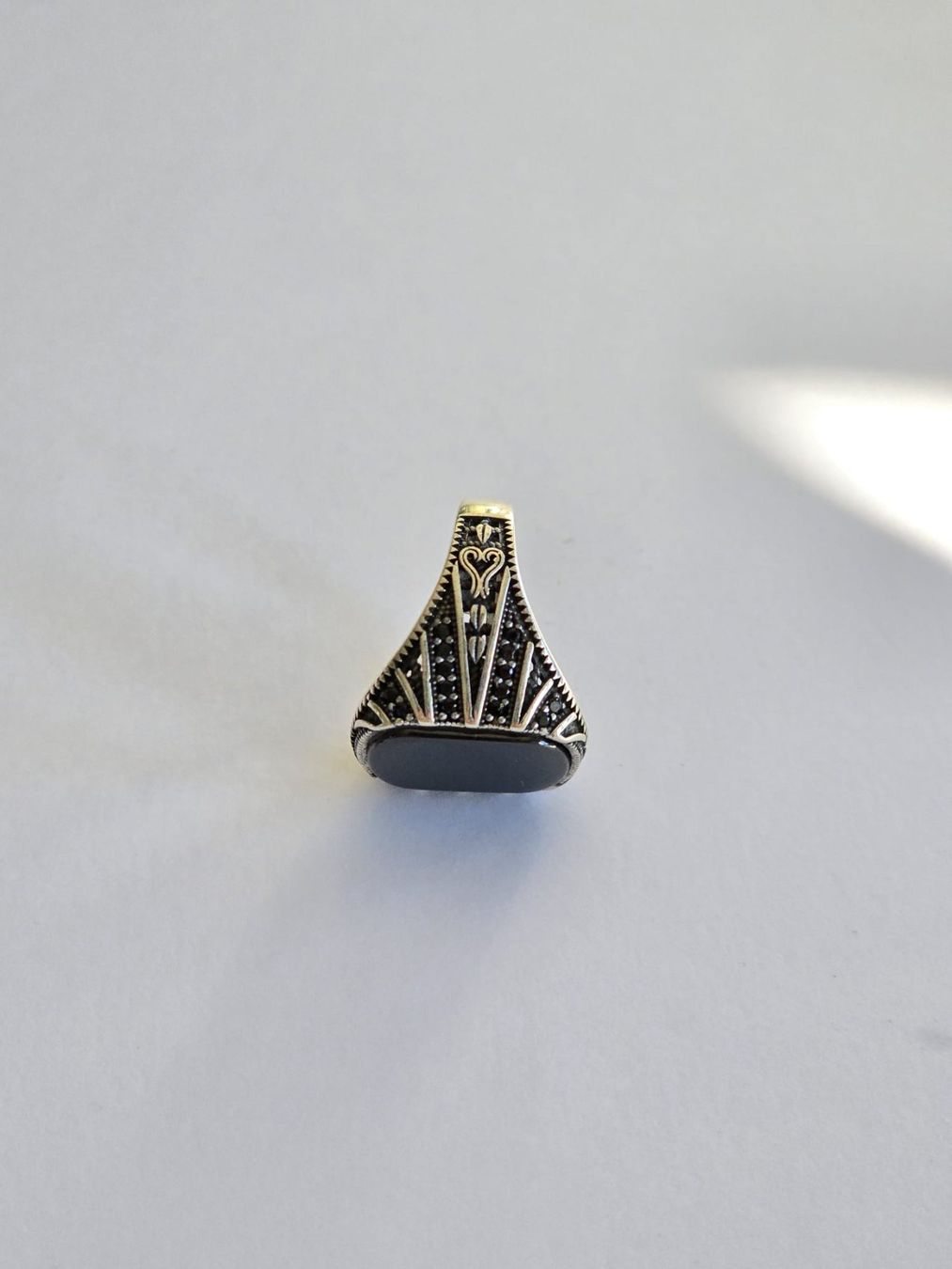 Onyx Anelli: Bague en argent, Onyx, taille 57 – Nuovo e nell'imballaggio originale da Neuchâtel venduto da NIDAVELIR 2