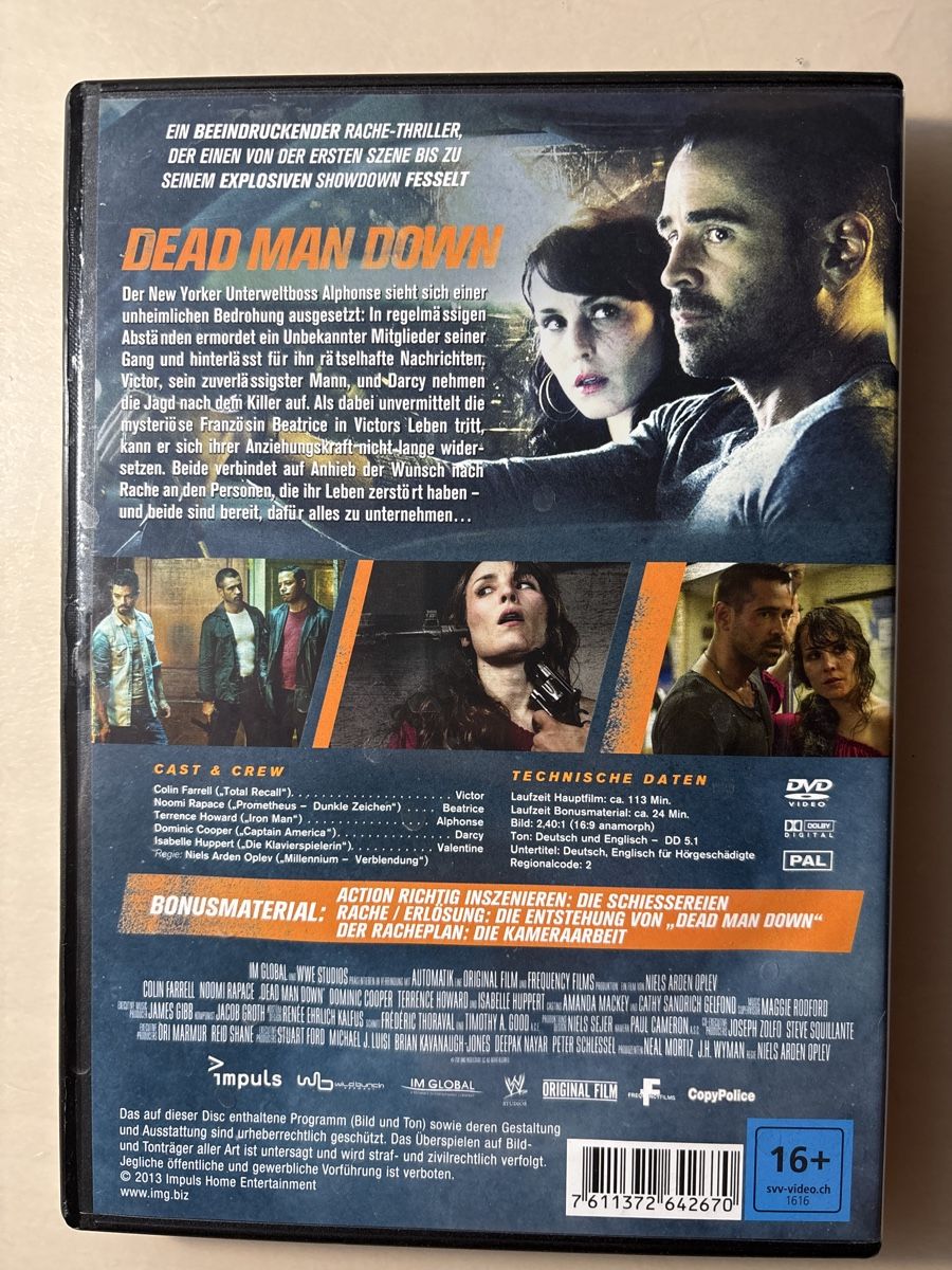 Alle DVDs: Dead Man Down DVD - Actionthriller mit Colin Farrell – Neu (gemäss Beschreibung) aus Ruswil von Slivio_ 1