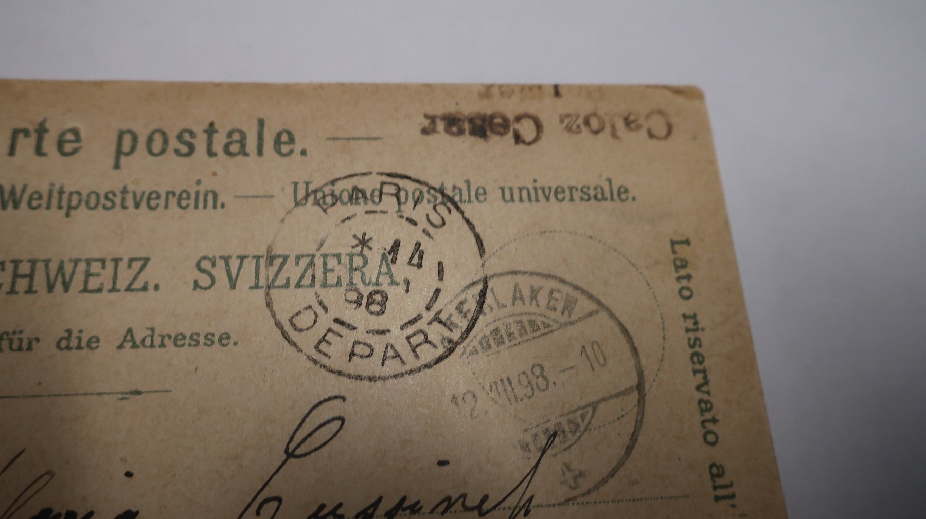Cartoline postali: Gruss Interlaken 1898 – Difettoso da Cormoret venduto da Pascalll2001 9